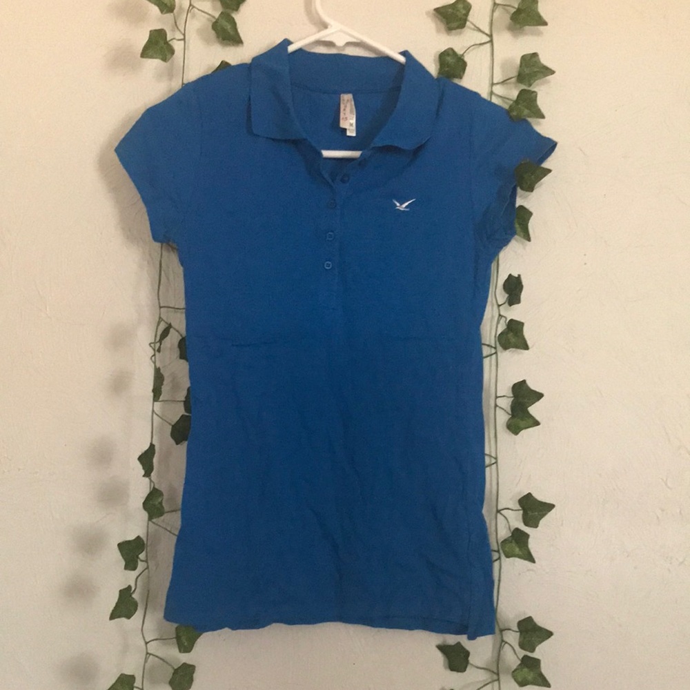 Women's Electric Blue Polo Top